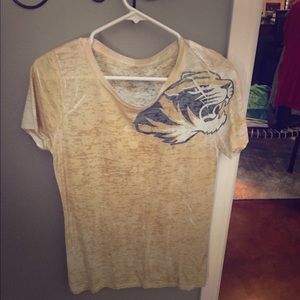 Mizzou Blue 84 Womens Burn Out Tee